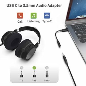 USB C to 3.5mm Audio Adapter, USB C Headphone Adapter, USB Type C to Aux Female Headphones Jack Dongle Cable Compatible with Samsung Galaxy S23 S22 S21 S20 Ultra, Note 10 20, A53, iPad Pro Air, Black