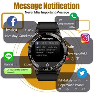 EIGIIS Smart Watch for Men 1.43 Inch AMOLED Always On Display Big Screen Smart Watch with Text and Call Fitness Watch with Heart Rate Sleep Monitor Pedometer Smartwatch for iPhone Andorid Phones
