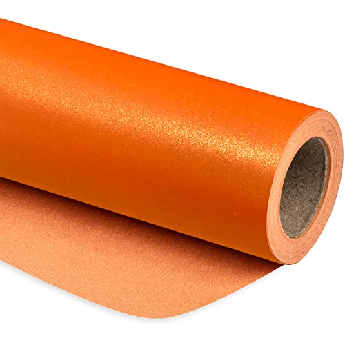 RUSPEPA Orange Matte Wrapping Paper - Solid Color Pearly - luster Paper Perfect for Wedding, Birthday, Christmas, Baby Shower -17.5 Inches X 32.8 Feet