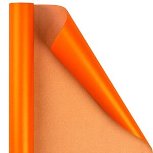 RUSPEPA Orange Matte Wrapping Paper - Solid Color Pearly - luster Paper Perfect for Wedding, Birthday, Christmas, Baby Shower -17.5 Inches X 32.8 Feet