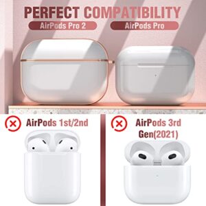 Maxjoy for Airpods Pro 2nd Generation/1st Generation Case Cover, Hard AirPod Pro 2 Case for Women Men Cute Protective iPod Pro 2 Case with Keychain for Airpods Pro (2023/2022/2019), White