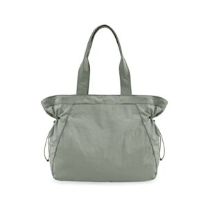 ododos 18l side-cinch shopper bags lightweight shoulder bag tote handbag for shopping workout beach travel, grey