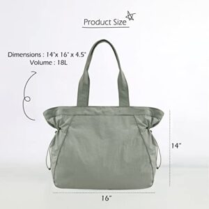 ODODOS 18L Side-Cinch Shopper Bags Lightweight Shoulder Bag Tote Handbag for Shopping Workout Beach Travel, Grey