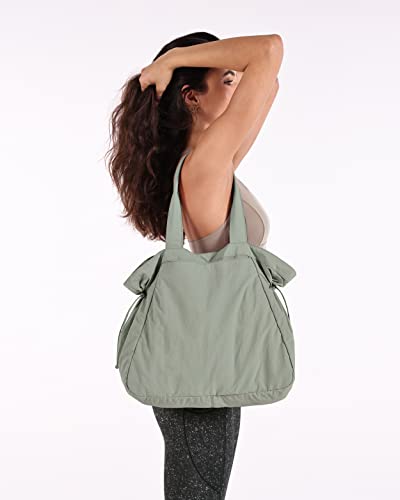 ODODOS 18L Side-Cinch Shopper Bags Lightweight Shoulder Bag Tote Handbag for Shopping Workout Beach Travel, Grey