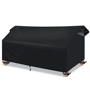 mexqf outdoor sofa covers waterproof, outdoor couch cover (85w x 37d x 35h, black) patio furniture covers 3-seater large weatherproof outdoor furniture cover for lawn outside garden