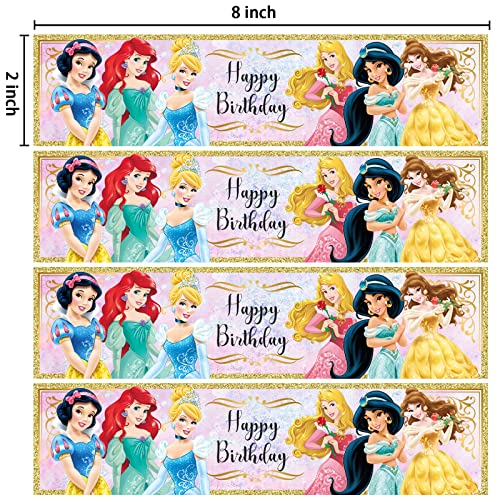 24PCS Water Bottle Labels for Princess Birthday Party Supplies, Princess Party Supplies Stickers Decorations for Princess Birthday Party Favors