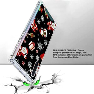 Edaobibuxk Fit for Samsung Galaxy Note 10 Phone Case Santa Snowman Gift Transparent Framework Case TPU Slim Bumper Clear Case