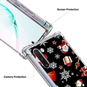 Edaobibuxk Fit for Samsung Galaxy Note 10 Phone Case Santa Snowman Gift Transparent Framework Case TPU Slim Bumper Clear Case