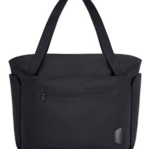 BAGSMART Women Tote Bag Large Handbag Tote With Zipper Black Shoulder Bag With Pocket (Black-1)