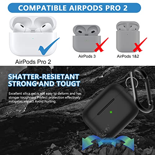 Polislime Airpods Pro 2nd Generation Case,16 in 1 Airpod pro 2nd Accessories Set Kit, Anti-Lost Straps/Watch Band Holder/Ear Hooks/Storage Box/Ear Tips/Wrist Lanyard/Keychain for Airpods Pro 2nd Case