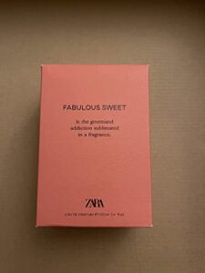 zara fabulous sweet edp 100 ml (3.4 fl. oz.). eau de parfum. a lightly spiced, juicy fruit built around a bright pear note and sparkling facets of mandarin and pink pepper.