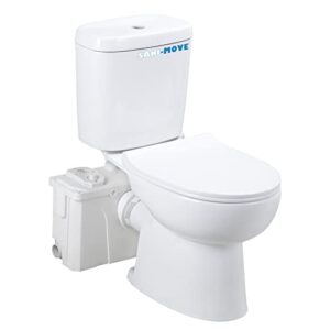 upflush macerating toilet with pump for basement, macerator pump, 1.28gpf dual flush toilet tank, big round toilet bowl, water tank, night light, brush, two piece toilet, 4 water inlets