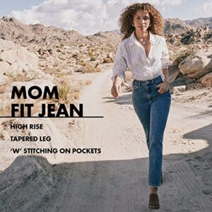 Wrangler Women's Tapered High-Rise Mom Jean, Topaz, 10