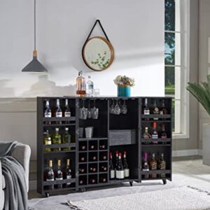 Home Source Jill Zarin Folding Wine Cabinet Black