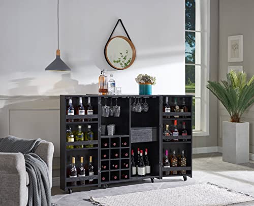 Home Source Jill Zarin Folding Wine Cabinet Black