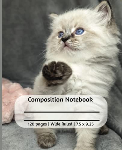 Composition notebook: Siberian Cats in the basket |Wide Ruled Notebook | Composition notebook wide ruled, 7.5 x 9.25, 120 Pages, For kids,teens, and adults