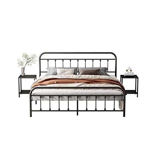 Kujielan Metal Platform Bed Frame - Stylish Simplicity Twin XL Bed Frame with Headboard and Footboard Bed Frame,Under Bed Frame Storage Suitable for Bedroom,Guest Room，Apartment