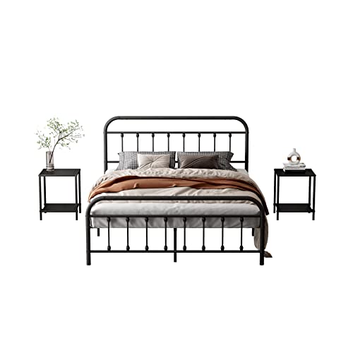 Kujielan Metal Platform Bed Frame - Stylish Simplicity Twin XL Bed Frame with Headboard and Footboard Bed Frame,Under Bed Frame Storage Suitable for Bedroom,Guest Room，Apartment