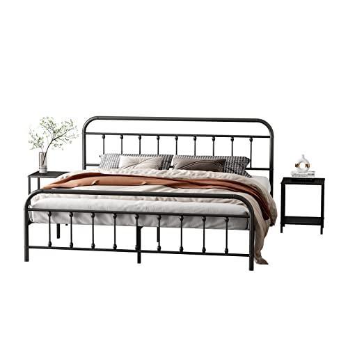Kujielan Metal Platform Bed Frame - Stylish Simplicity Twin XL Bed Frame with Headboard and Footboard Bed Frame,Under Bed Frame Storage Suitable for Bedroom,Guest Room，Apartment