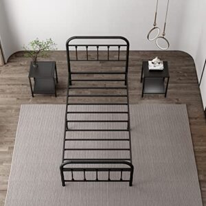 Kujielan Metal Platform Bed Frame - Stylish Simplicity Twin XL Bed Frame with Headboard and Footboard Bed Frame,Under Bed Frame Storage Suitable for Bedroom,Guest Room，Apartment