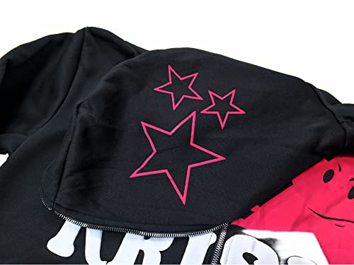 ZFOFLIK Star Hoodie Y2k Zip Up Hoodie Men Star Sweater Women Oversized Sweatshirt Harajuku Punk Streetwear Hoodie-L Black