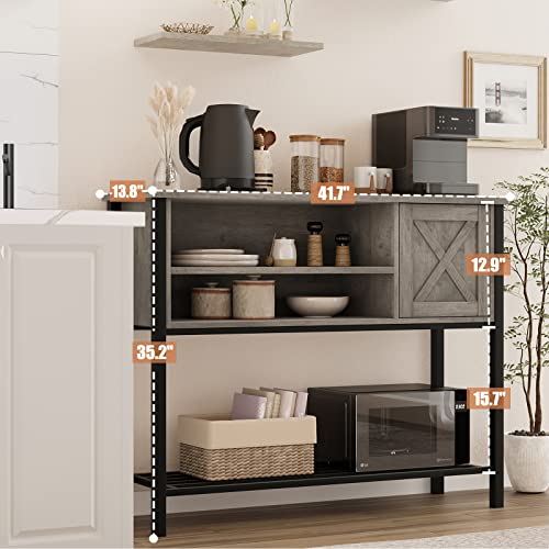 IDEALHOUSE Buffet Storage Cabinet, Coffee Bar Cabinet with Storage, Kitchen Farmhouse Buffets and Sideboards with Door and Shelves Wood Console Table for Entryway, Dinning, Living Room