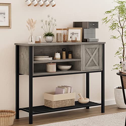 IDEALHOUSE Buffet Storage Cabinet, Coffee Bar Cabinet with Storage, Kitchen Farmhouse Buffets and Sideboards with Door and Shelves Wood Console Table for Entryway, Dinning, Living Room