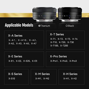 TTARTISAN (2022 Upgrade) TTartisan 27mm F2.8 Autofocus Lens, Compatible with Fuji X-Mount Cameras XS10 X-E4 X-T10 X-T20 X-T3 X-T4 X-T100 X-T200 X-T30 X-Pro1 X-Pro2 X-Pro3 X-E1 (Titanium-27mm F2.8)