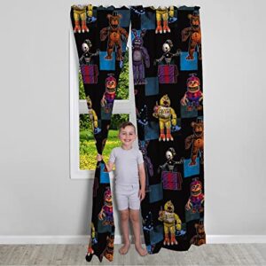 Franco Kids Bedding Super Soft Comforter and Sheet Set with Sham, 5 Piece Twin Size, Five Nights at Freddy's & Kids Room Window Curtains Drapes Set, 82 in x 84 in, Five Nights at Freddy's