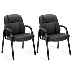olixis guest chair set of 2 lumbar support, black- 2 pack
