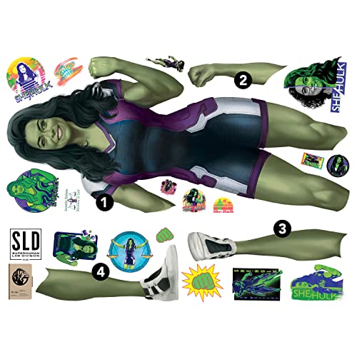 RoomMates RMK5258GM She Hulk Giant Peel and Stick Wall Decals, Green, Purple, Blue, Pink, Yellow