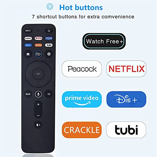 New Replacement IR Remote XRT260 Fit for All Vizio V-Series, M-Series 4K HDR Smart TV Without Voice Command with Netflix, PrimeVideo, DSY+, Tubi, Watchfree, Peacock, Crackle Buttons