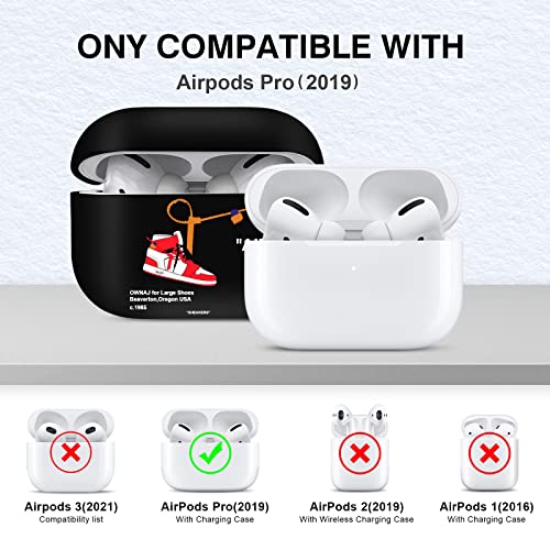 Gedicht for Airpods Pro Case Air Sports Shoes, Protective TPU Soft Cases Cover Rugged for Apple Airpod Pro with Keychain for Women Men，Black RTed