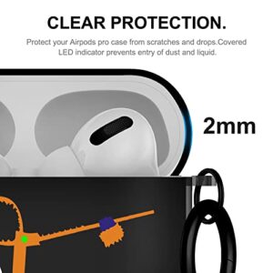 Gedicht for Airpods Pro Case Air Sports Shoes, Protective TPU Soft Cases Cover Rugged for Apple Airpod Pro with Keychain for Women Men，Black RTed