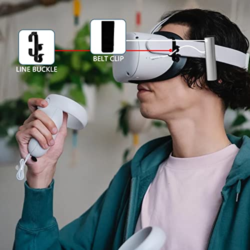 Geekria VR Power Bank Organizer Compatible with Meta/Oculus Quest 2 Accessories, VR Link Cable Clips, Virtual Reality Game Accessories