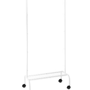 SunnyPoint Durable Compact Rolling Garment Rack with Shelf (GR-1TC, WHT)