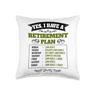 lawn bowls accessories ideas for grandma & grandad funny lawn yes i have a retirement plan & lawn bowling throw pillow, 16x16, multicolor