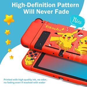 Xcitifun Designed for Nintendo Switch Case Switch Joy-Con TPU Cases for Girls Boys Kids Cute Kawaii Character Protective Shell Compatible with Nintendo Switch Controller Carrying Cover - Red Mouse