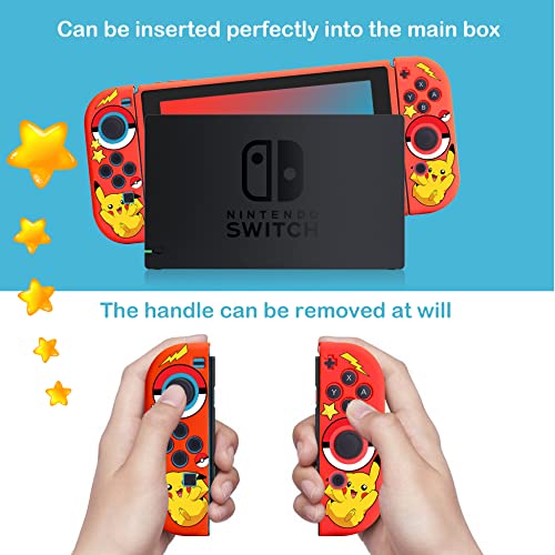 Xcitifun Designed for Nintendo Switch Case Switch Joy-Con TPU Cases for Girls Boys Kids Cute Kawaii Character Protective Shell Compatible with Nintendo Switch Controller Carrying Cover - Red Mouse