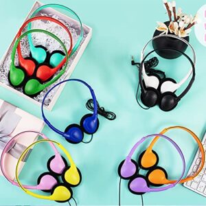 Hongzan Kids Headphones Bulk 10 Pack Multi Color for Classroom School, Wholesale Durable Earphones Class Set for Students Teens Children and Adult (10 Pack)