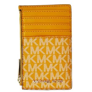 michael kors jet set travel medium top zip card case wallet honeycomb coin pouch