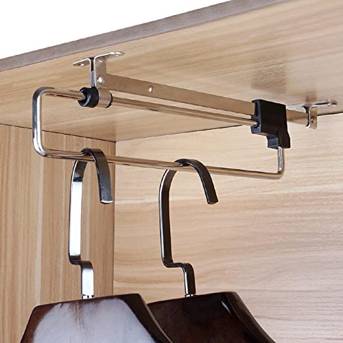 ONIIZ Wardrobe top Mounted Clothes Rail, Drying Rack, Telescopic Clothes Rail, Cloakroom Hanger, Furniture Hardware Accessories 20inch