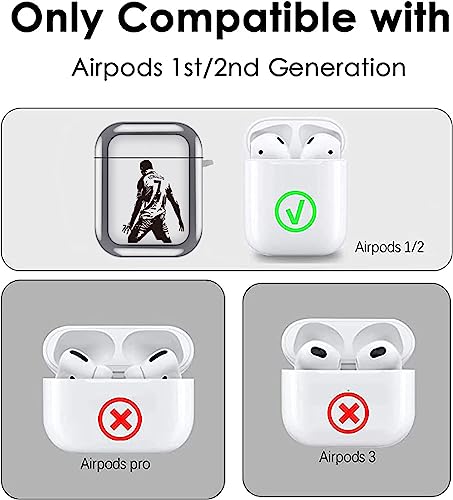 Grtcopan Cute AirPod 2nd 1st Case Cover with Keychain Pendant Silicone Soft Shell Soccer Athlete Theme Designed Compatible with AirPods 2/1 Case