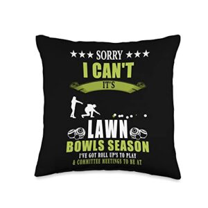 lawn bowls accessories & lawn bowling retirement idea for women & novelty lawn bowling throw pillow, 16x16, multicolor