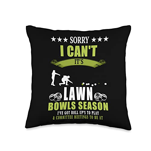 Lawn Bowls Accessories & Lawn Bowling Retirement Idea for Women & Novelty Lawn Bowling Throw Pillow, 16x16, Multicolor