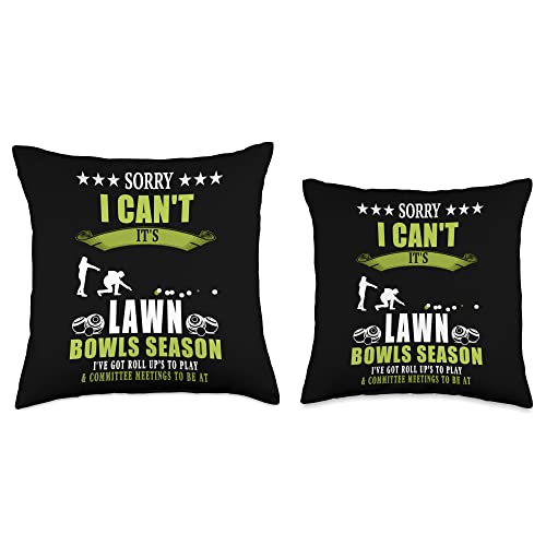 Lawn Bowls Accessories & Lawn Bowling Retirement Idea for Women & Novelty Lawn Bowling Throw Pillow, 16x16, Multicolor