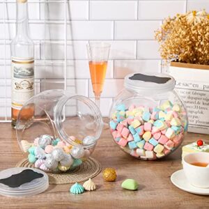 4 Pieces Plastic Candy Jars with Lids 71 oz Clear Cookie Jars Candy Buffet Containers Candy Holder for Candy Buffet Food Snack Storage Canister for Kitchen Counter with Marker and Labels