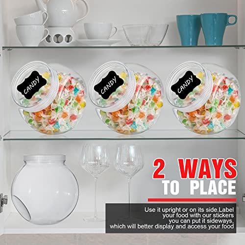 4 Pieces Plastic Candy Jars with Lids 71 oz Clear Cookie Jars Candy Buffet Containers Candy Holder for Candy Buffet Food Snack Storage Canister for Kitchen Counter with Marker and Labels