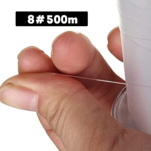 Fishing Line Monofilament Fishing Wire 500M Clear Fishing Lines Nylon 0.8mm Fishing Line for Saltwater & Freshwater Fishing(2-35LB)