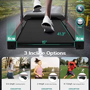 FYC Folding Treadmill for Home - Compact Slim Running Machine Portable Electric Treadmill Foldable Treadmill Workout Exercise for Small Apartment Home Gym Fitness Walking, with Adjustable Table